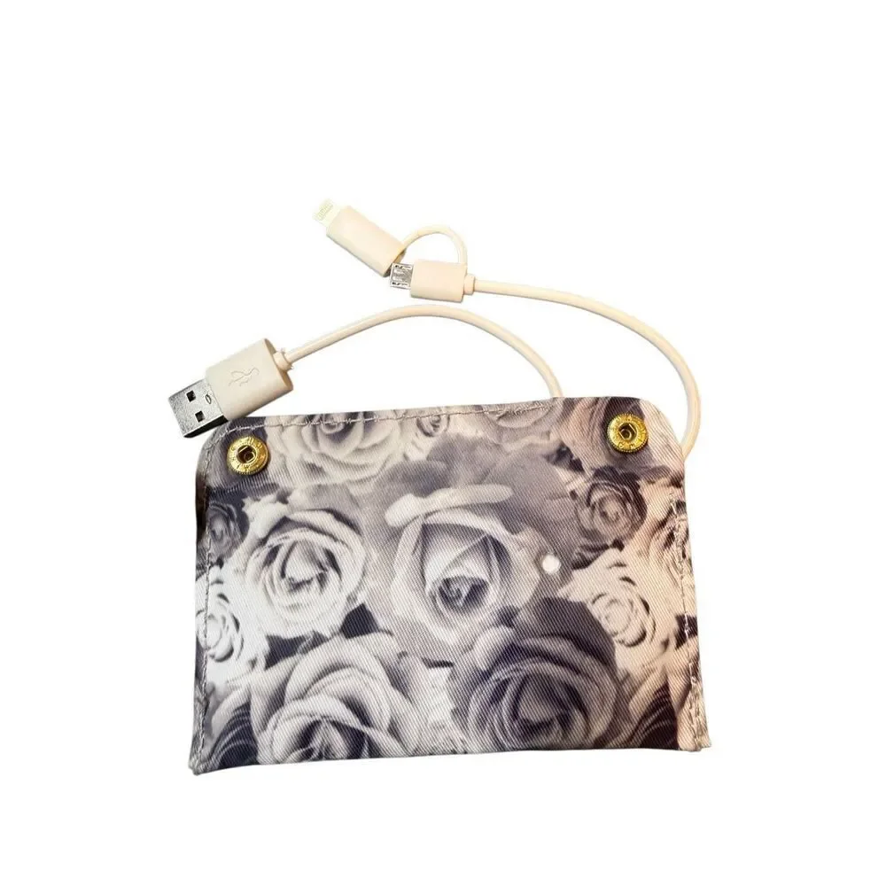 Adrienne Vittadini Studio Women's Gray Detachable Strap Charging Wallet Wristlet